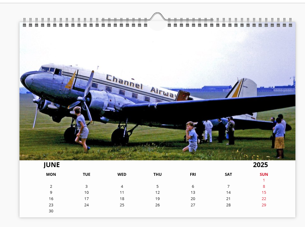 CHANNEL AIRWAYS 2025 Tribute Calendar A4 WALL Calendar