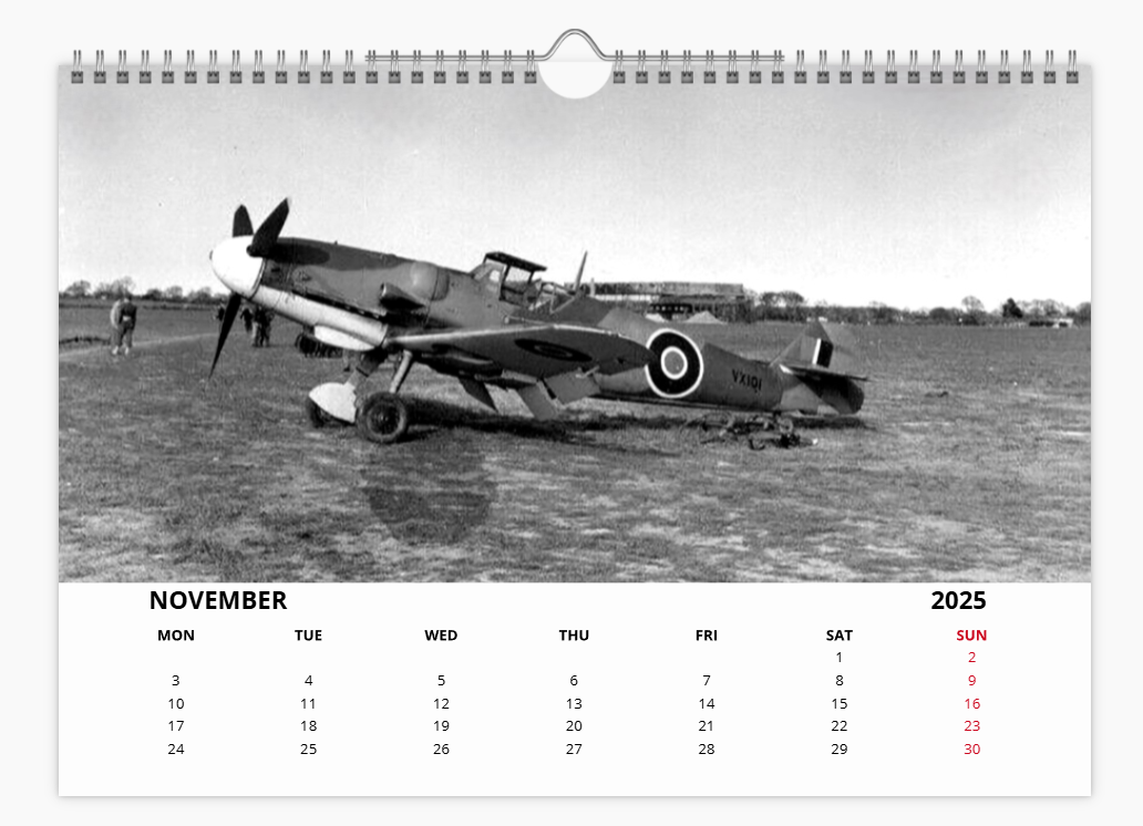 Messerschmitt 109 Luftwaffe Fighter 2025 Aircraft Tribute Calendar A4 WALL Calendar