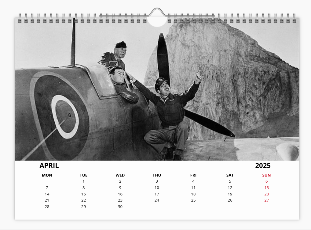 Supermarine Spitfire RAF Fighter 2025 Aircraft Tribute Calendar A4 WALL Calendar
