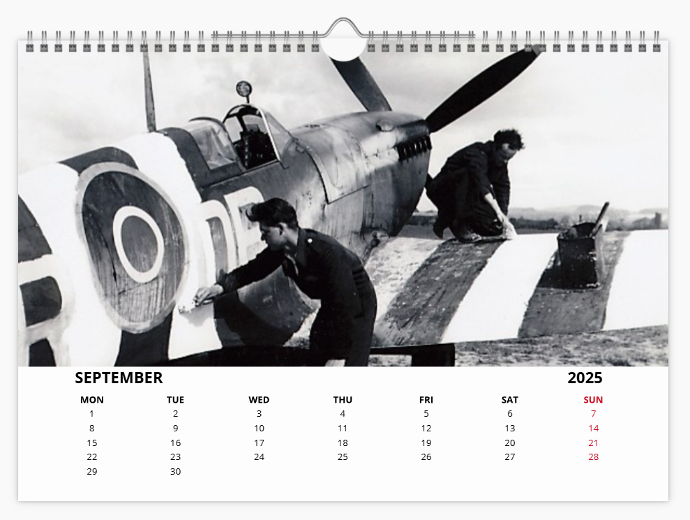 Supermarine Spitfire RAF Fighter 2025 Aircraft Tribute Calendar A4 WALL Calendar