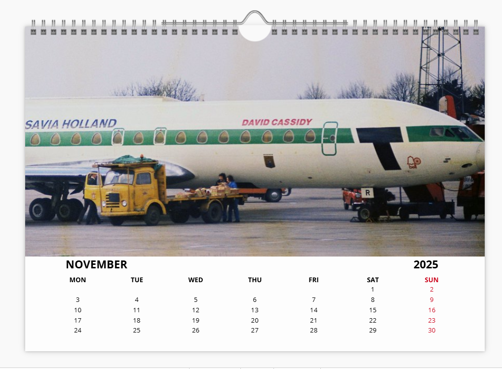 Luton Airport Early Years 2025 Aircraft Tribute Calendar A4 WALL Calendar