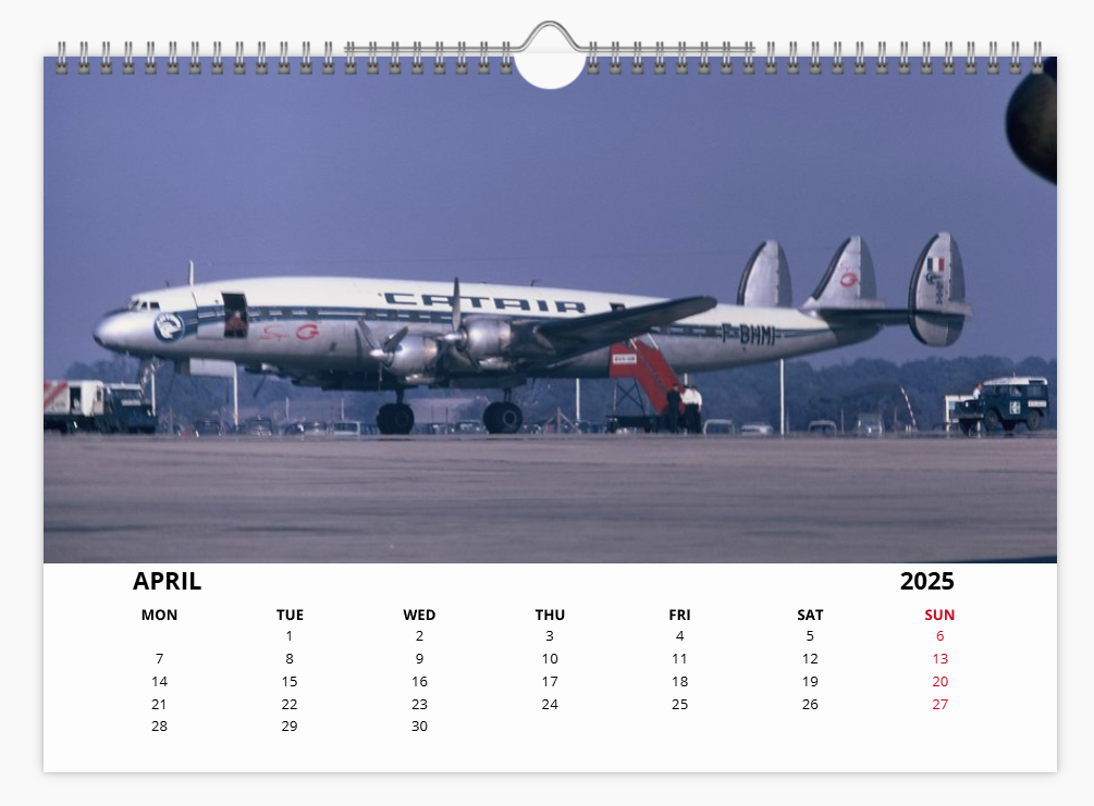 Luton Airport Early Years 2025 Aircraft Tribute Calendar A4 WALL Calendar