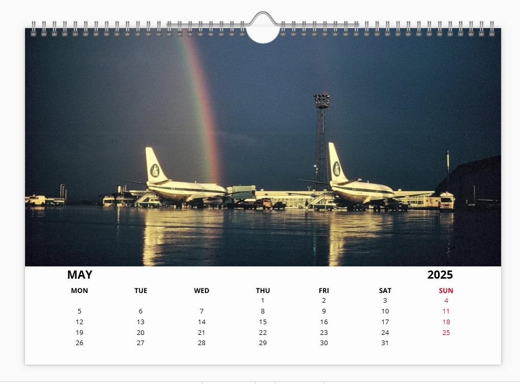 Luton Airport Early Years 2025 Aircraft Tribute Calendar A4 WALL Calendar