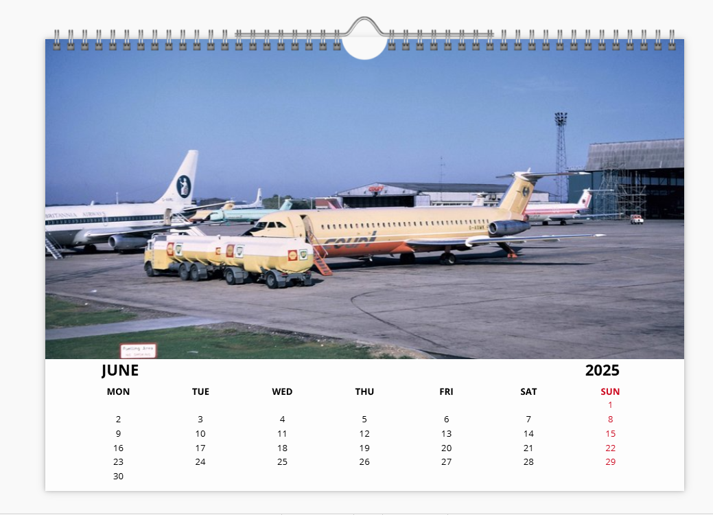 Luton Airport Early Years 2025 Aircraft Tribute Calendar A4 WALL Calendar