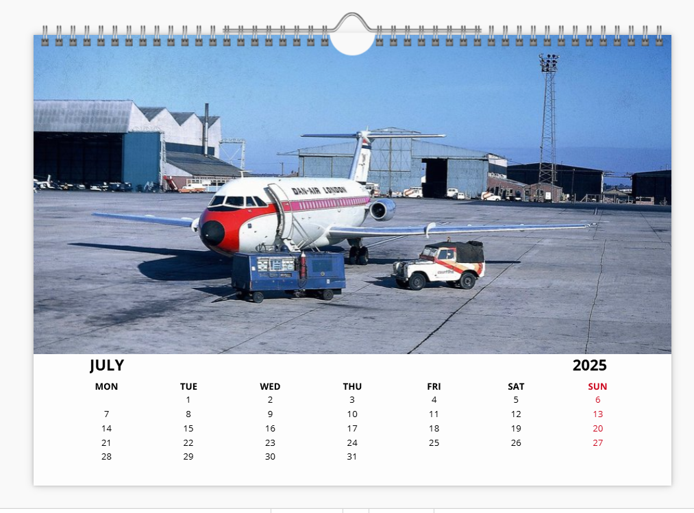 Luton Airport Early Years 2025 Aircraft Tribute Calendar A4 WALL Calendar
