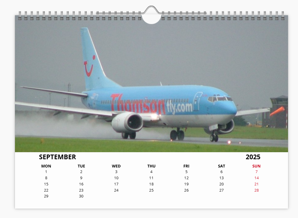Luton Airport Early Years 2025 Aircraft Tribute Calendar A4 WALL Calendar
