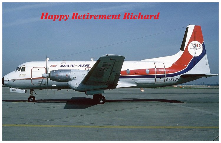Dan Air London HS 748 Birthday Card