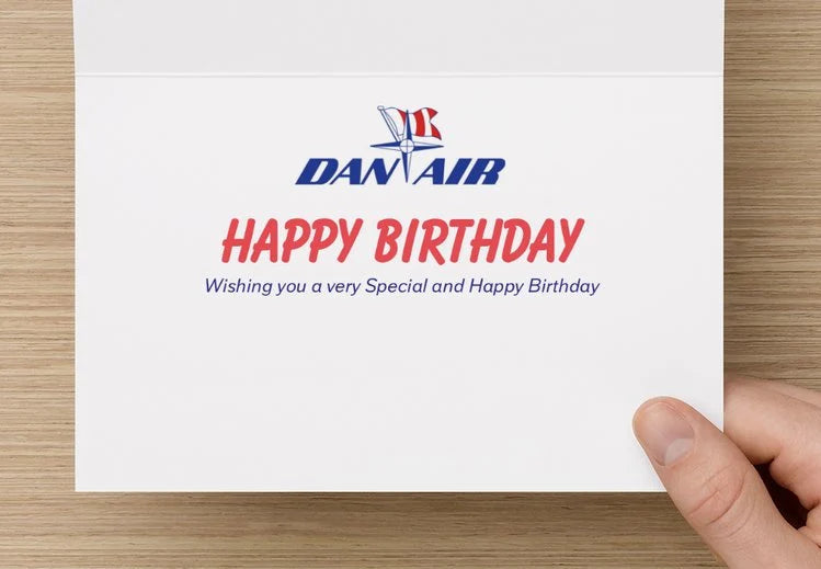 Dan Air London BAC 111 Birthday Card