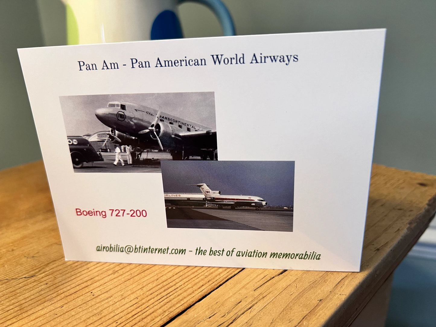 TWA Trans World Airlines Boeing 747 SP Birthday Card