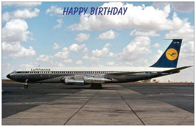 Lufthansa Boeing 707 Birthday Card