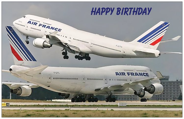 AIR FRANCE Boeing 747 Birthday Card