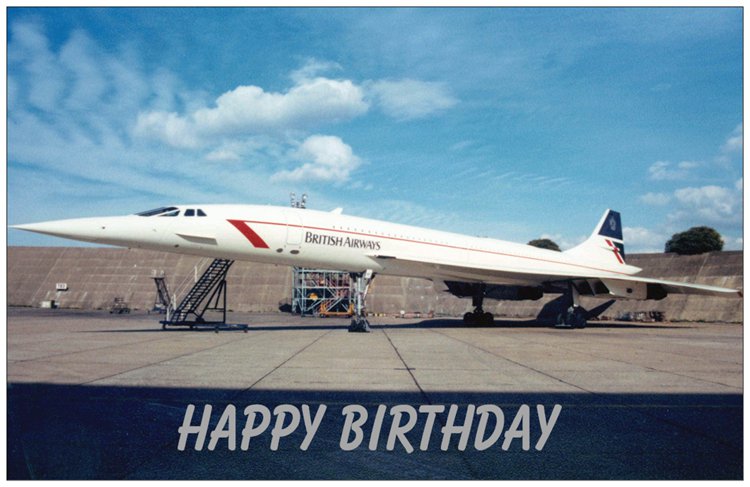 BRITISH AIRWAYS Concorde G-BOAC Birthday Card