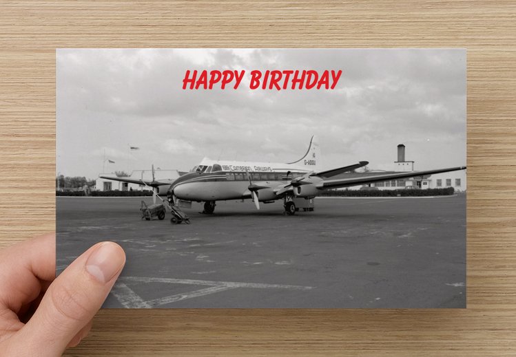 Cambrian Airways Wales DH Heron Birthday Card