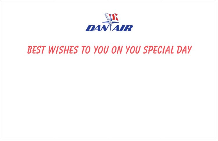 Dan Air London HS 748 Birthday Card