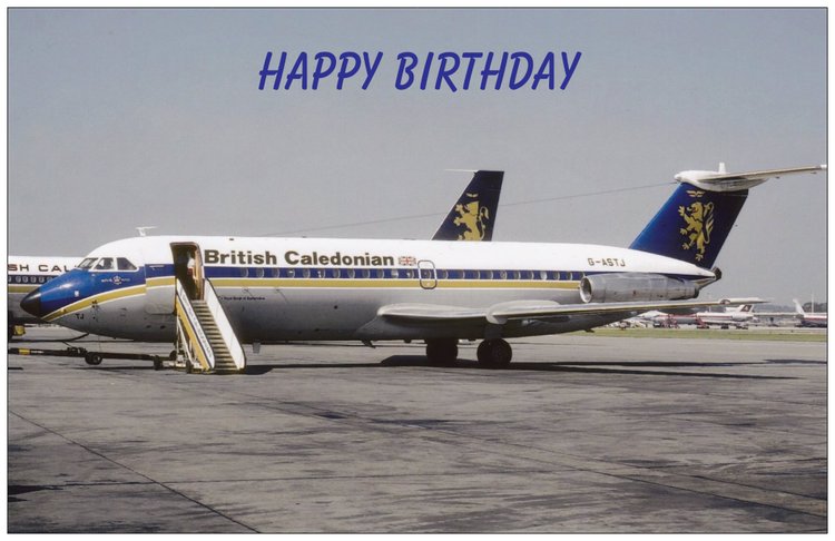 BCAL British Caledonian Airways BAC 111 Birthday Card