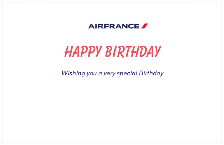 AIR FRANCE CONCORDE Birthday Card