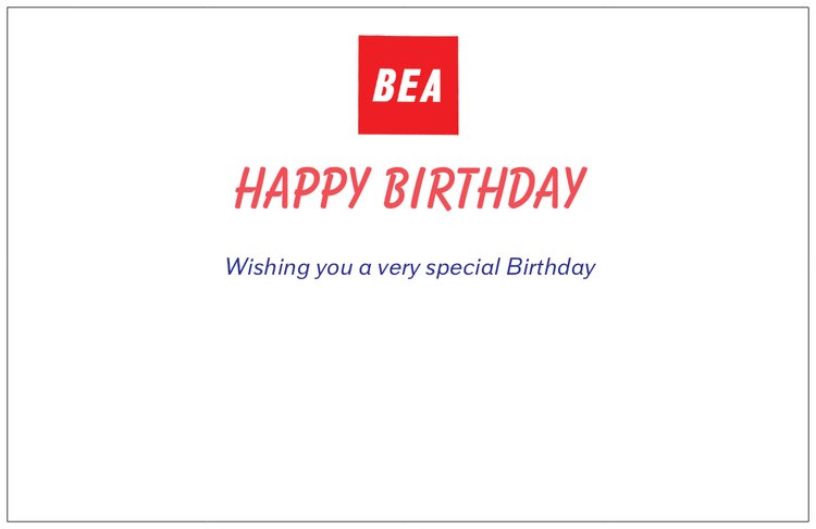 BEA British European Airways Vickers Vanguard Aircraft Heathrow Birthday Card