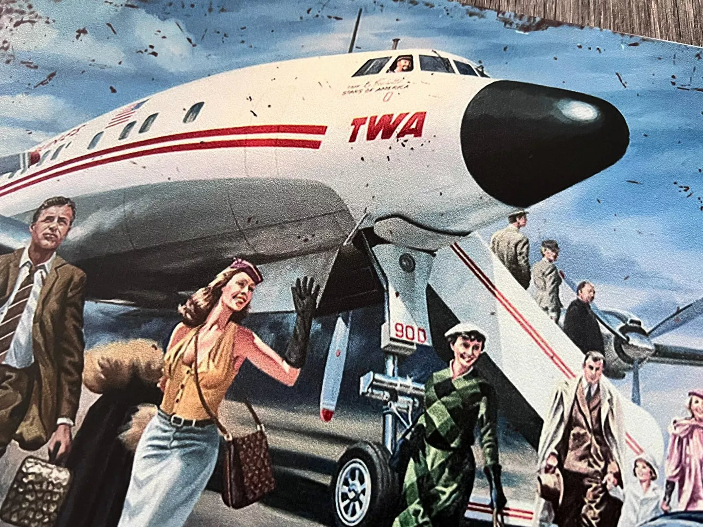 TWA Trans World Airlines Constellation Aircraft Metal Wall Picture Plaque 30x20cm 12x8"