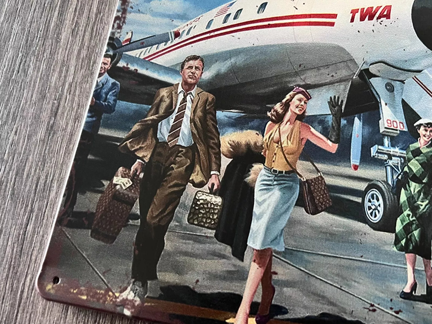TWA Trans World Airlines Constellation Aircraft Metal Wall Picture Plaque 30x20cm 12x8"