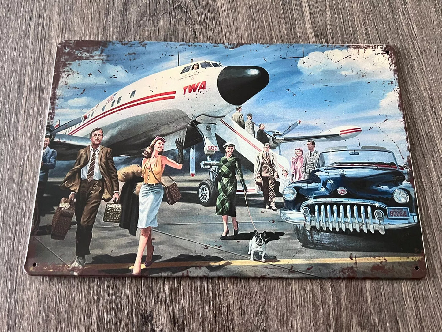 TWA Trans World Airlines Constellation Aircraft Metal Wall Picture Plaque 30x20cm 12x8" (Copy) (Copy)