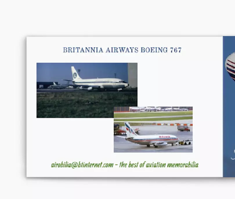 Britannia Airways Boeing 767 Birthday Card