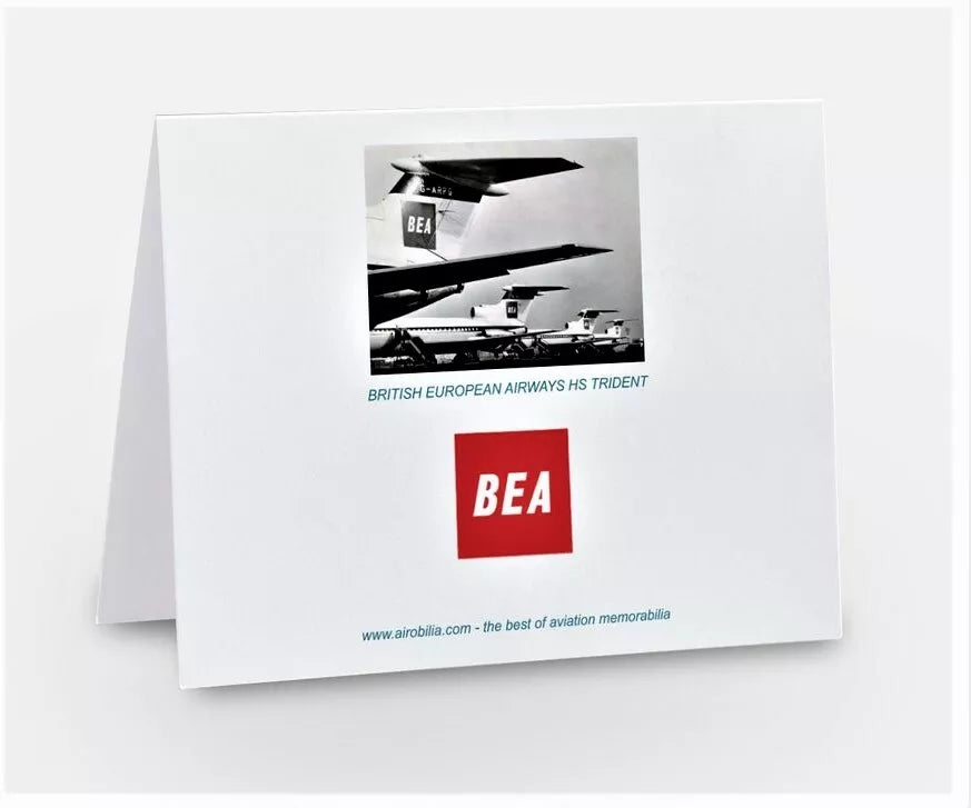 BEA British European Airways Trident Aircraft Heathrow Birthday Card
