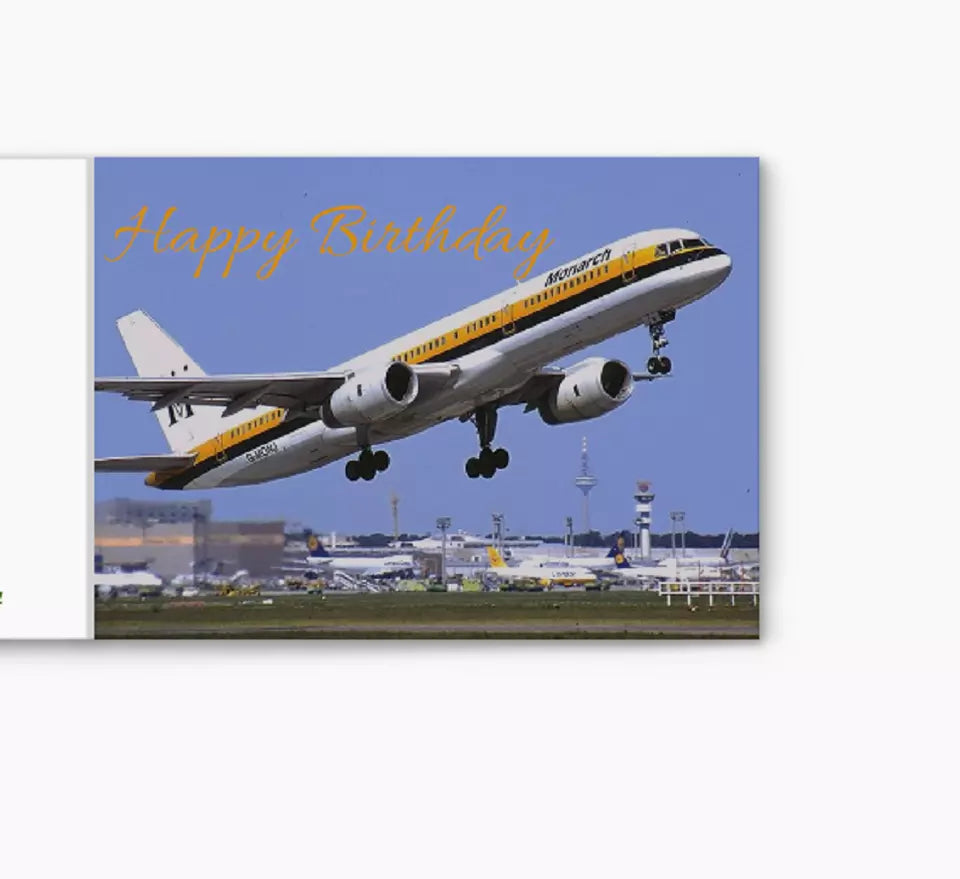 Monarch Airlines Boeing 757 Birthday Card