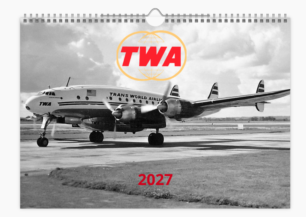TWA Trans World Airlines A4 Wall Calendar