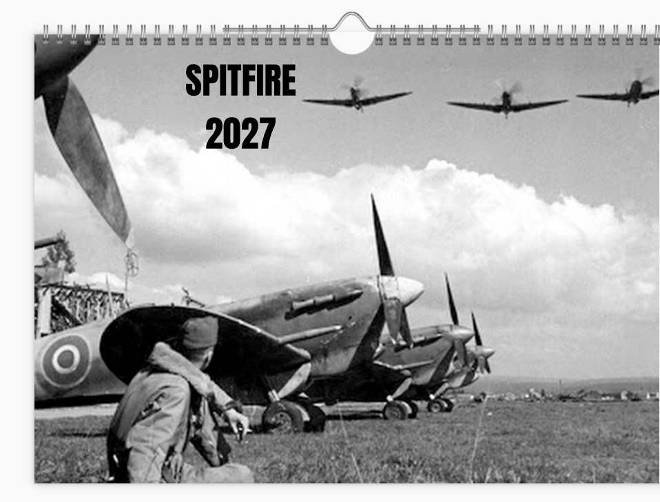 Supermarine Spitfire RAF Fighter 2027 A4 Wall Calendar