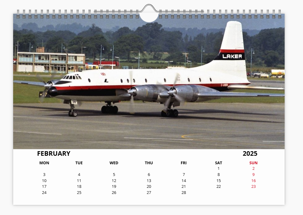 LAKER AIRWAYS 2025 Aircraft Tribute Calendar A4 WALL Calendar