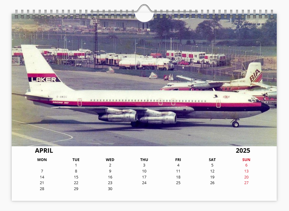 LAKER AIRWAYS 2025 Aircraft Tribute Calendar A4 WALL Calendar