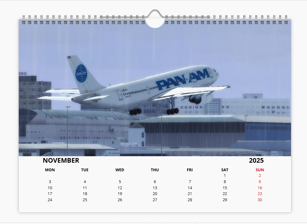 PAN AM Pan American World Airways 2025 Aircraft Tribute Calendar A4 WALL Calendar
