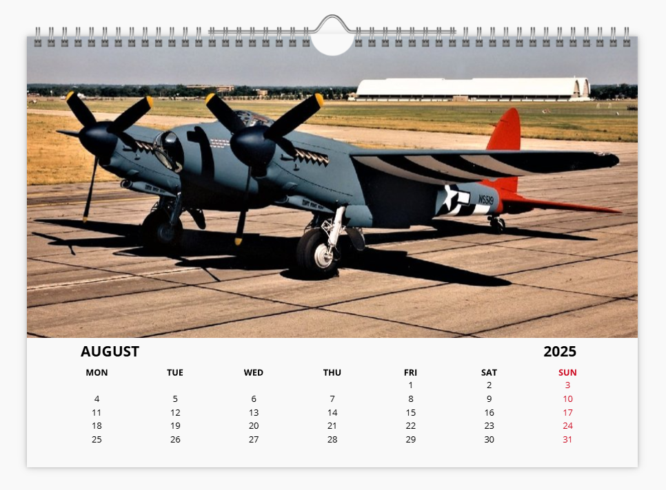 DH Mosquito RAF Fighter Bomber 2025 Aircraft Tribute Calendar A4 WALL Calendar