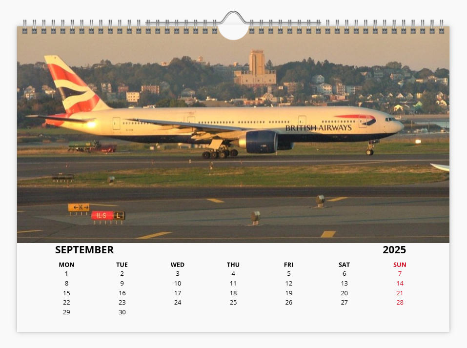 BRITISH AIRWAYS BOEING 777 2025 Tribute Calendar A4 WALL Calendar