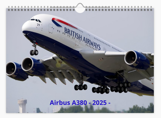 AIRBUS A380 2025 Tribute Calendar Wall Calendar A4 Landscape