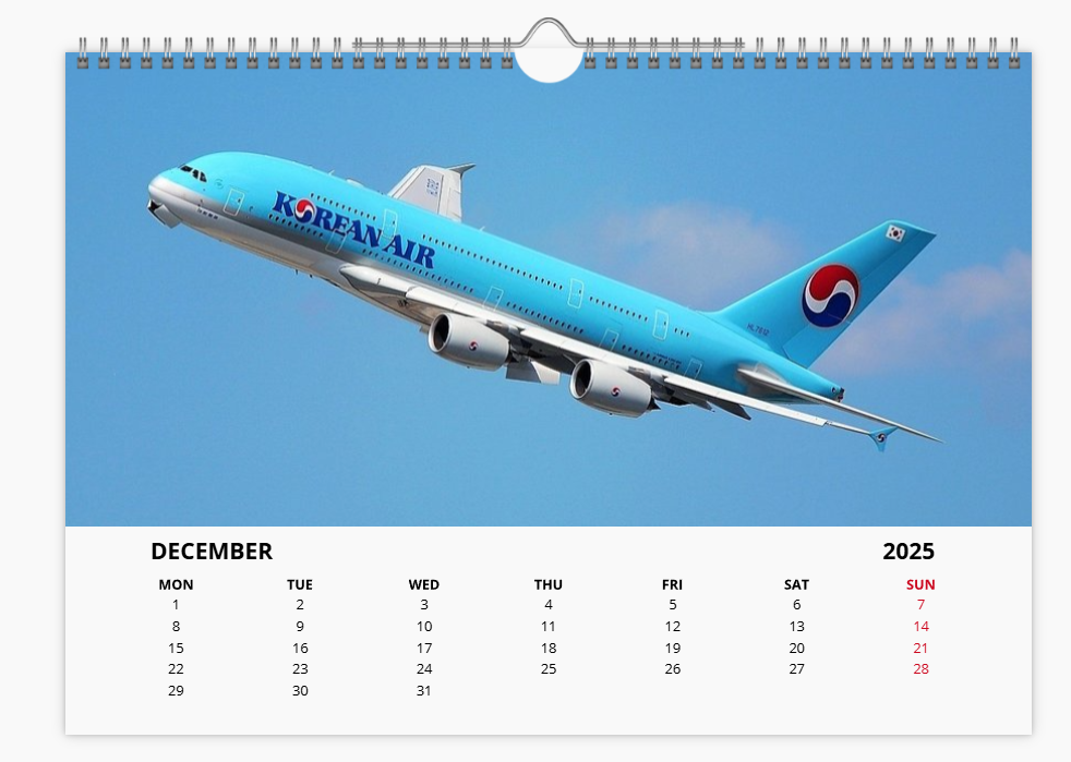 AIRBUS A380 2025 Tribute Calendar Wall Calendar A4 Landscape