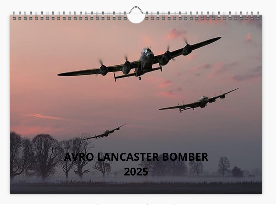 Avro Lancaster RAF Bomber 2025 Aircraft Tribute Calendar A4 WALL Calendar