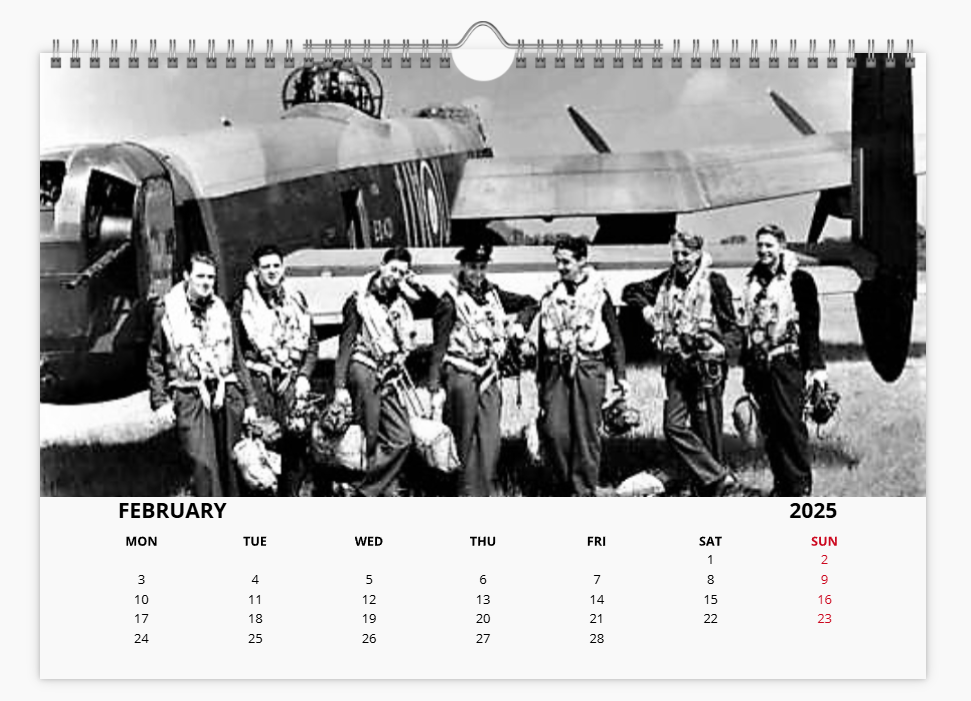 Avro Lancaster RAF Bomber 2025 Aircraft Tribute Calendar A4 WALL Calendar