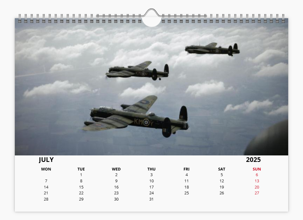 Avro Lancaster RAF Bomber 2025 Aircraft Tribute Calendar A4 WALL Calendar