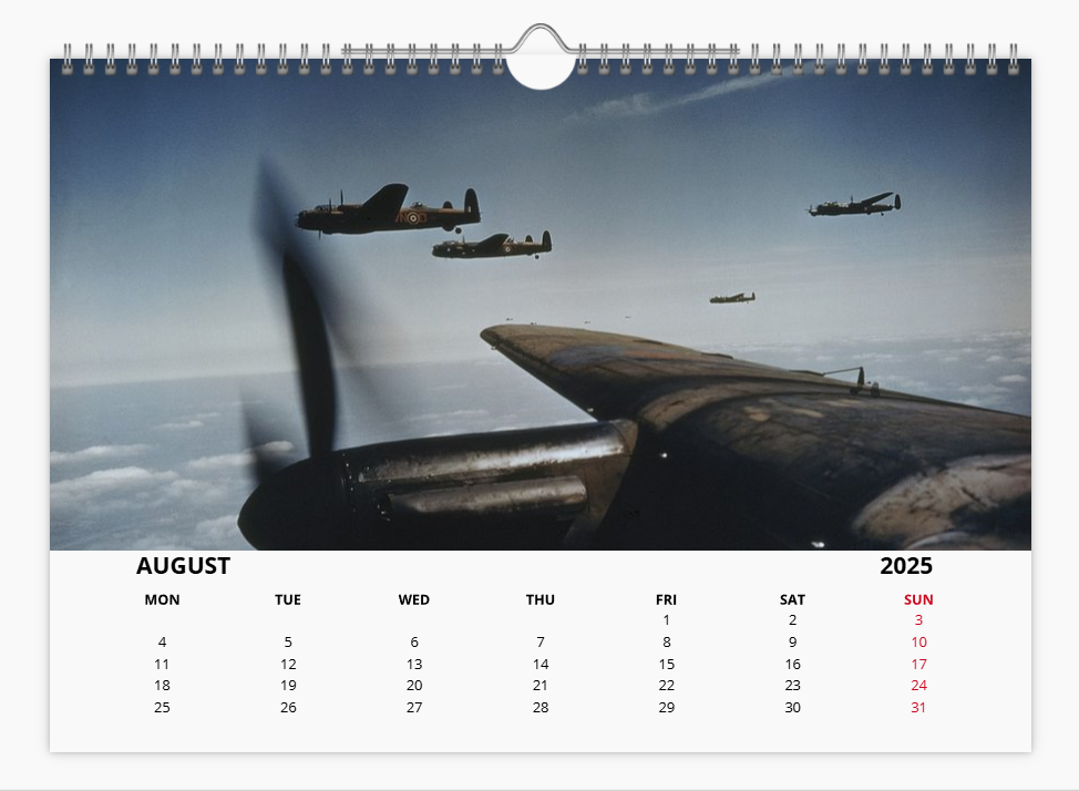 Avro Lancaster RAF Bomber 2025 Aircraft Tribute Calendar A4 WALL Calendar