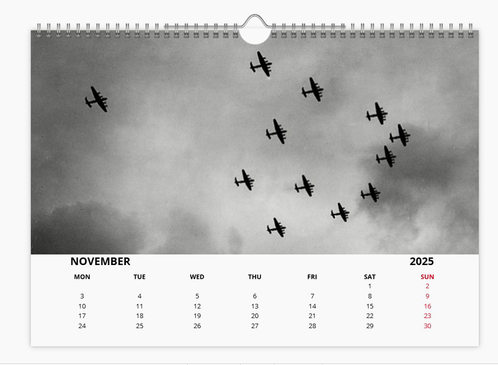 Avro Lancaster RAF Bomber 2025 Aircraft Tribute Calendar A4 WALL Calendar