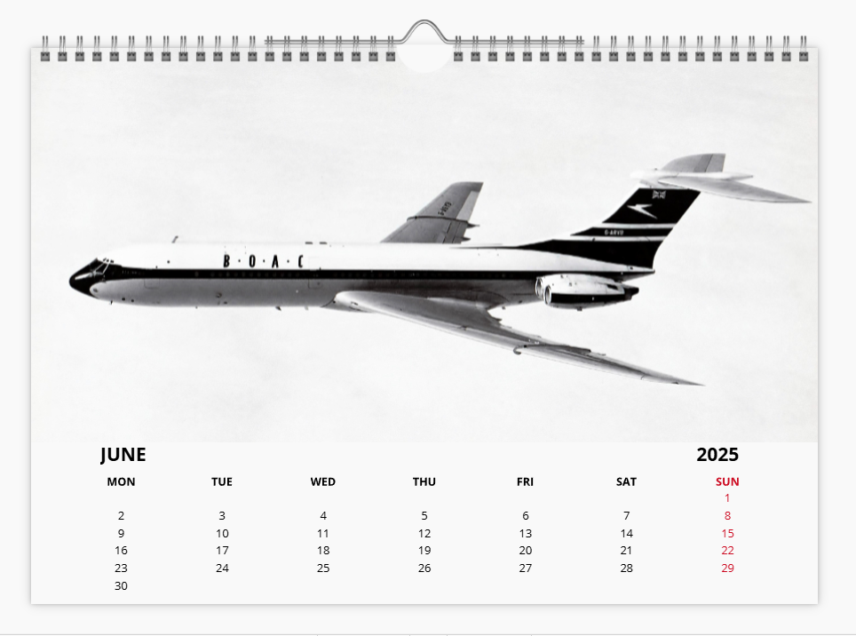 BOAC BRITISH OVERSEAS AIRWAYS CORPORATION 2025 Tribute Calendar A4 WALL Calendar