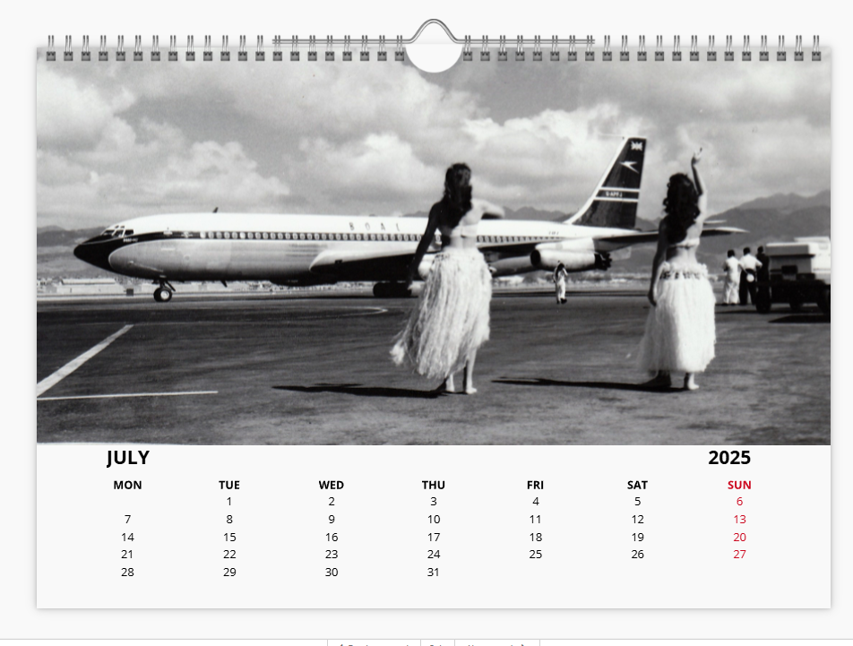 BOAC BRITISH OVERSEAS AIRWAYS CORPORATION 2025 Tribute Calendar A4 WALL Calendar