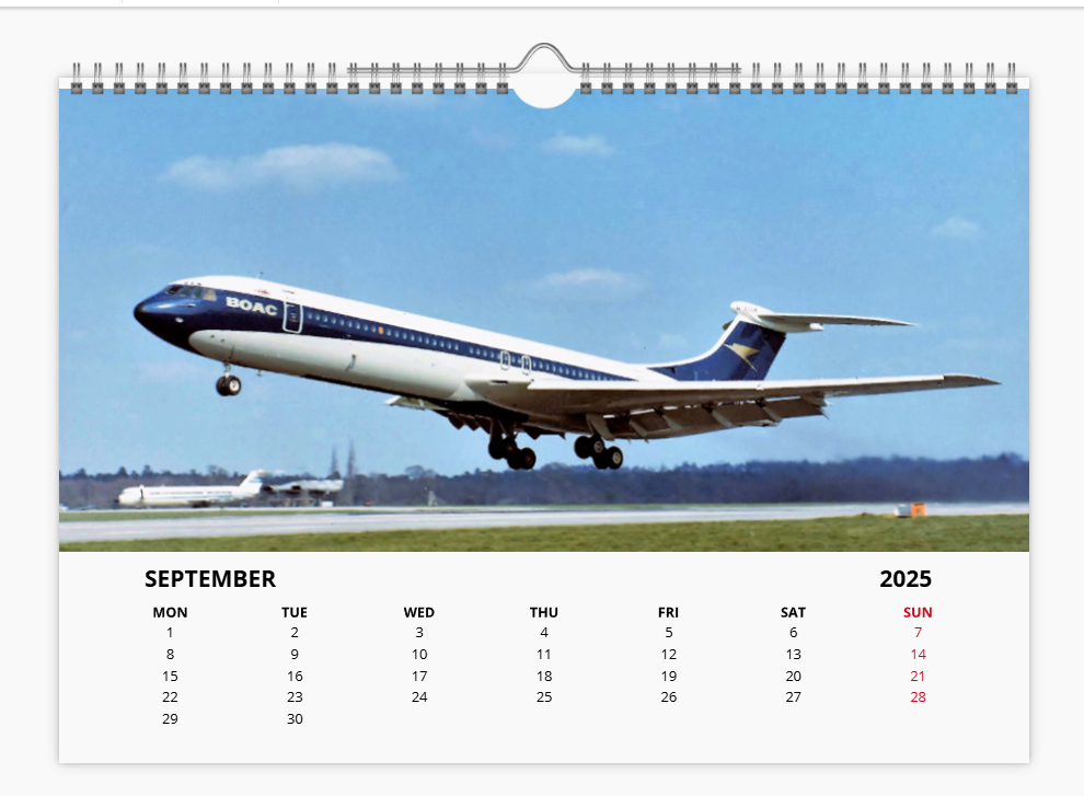 BOAC BRITISH OVERSEAS AIRWAYS CORPORATION 2025 Tribute Calendar A4 WALL Calendar