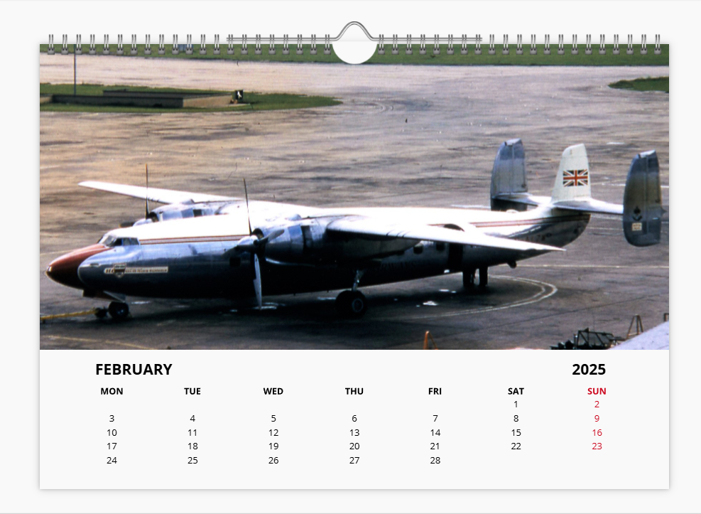 BEA BRITISH EUROPEAN AIRWAYS 2025 Tribute Calendar A4 WALL Calendar