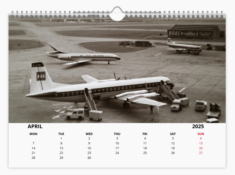 BEA BRITISH EUROPEAN AIRWAYS 2025 Tribute Calendar A4 WALL Calendar