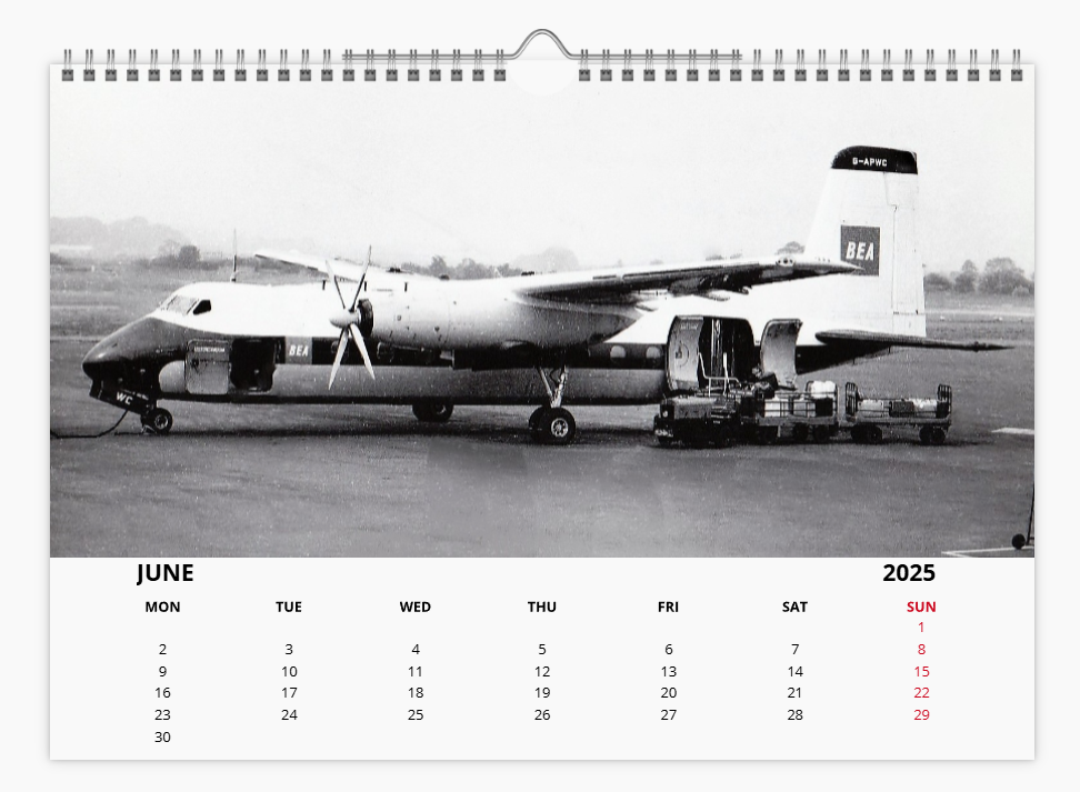 BEA BRITISH EUROPEAN AIRWAYS 2025 Tribute Calendar A4 WALL Calendar