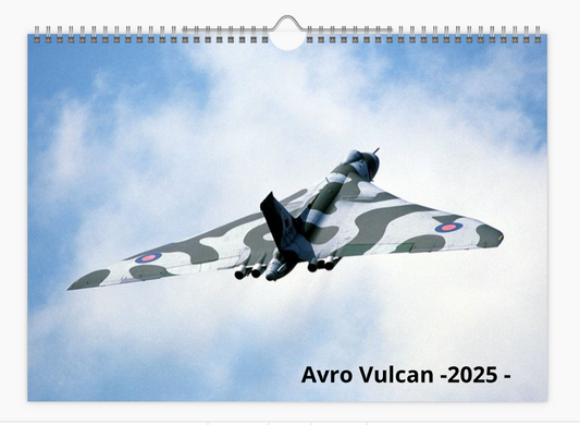 AVRO VULCAN RAF BOMBER 2025 Tribute Calendar A4 WALL Calendar