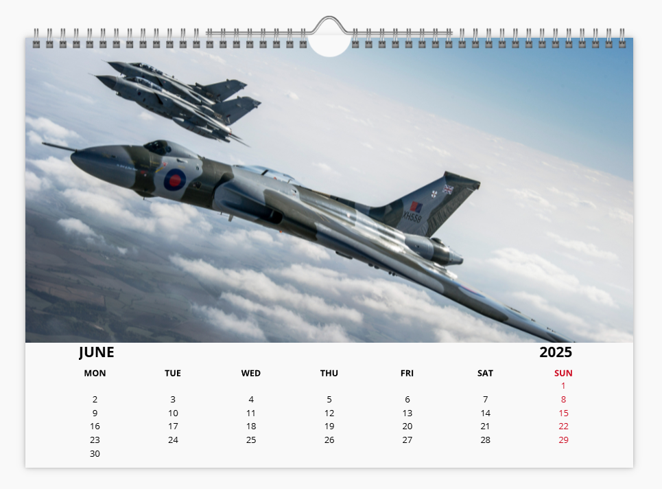 AVRO VULCAN RAF BOMBER 2025 Tribute Calendar A4 WALL Calendar