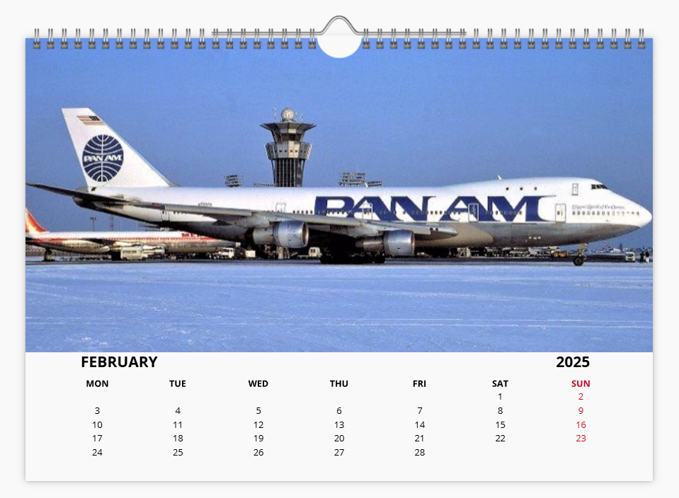 BOEING 747 2025 Tribute Calendar A4 WALL Calendar